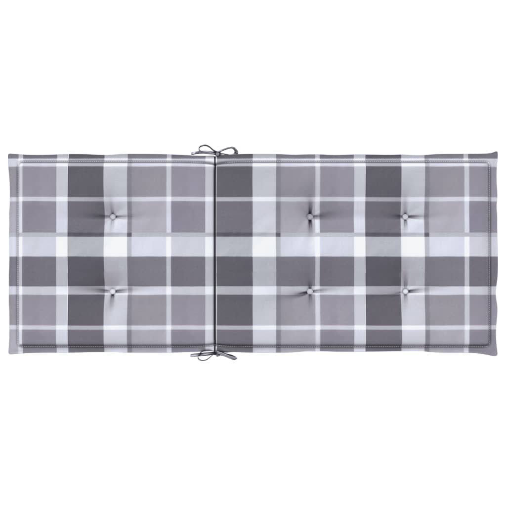 vidaXL Perne scaun spătar înalt, 2 buc. gri carouri 120x50x3 cm textil vidaXL Perne scaun spătar înalt, 2 buc. gri carouri 120x50x3 cm textil