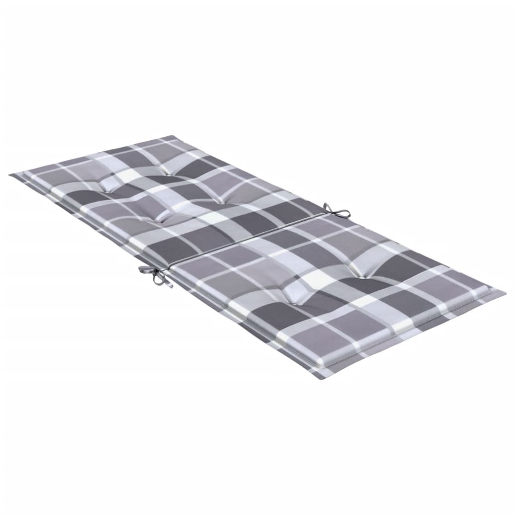 vidaXL Perne scaun spătar înalt, 4 buc. gri carouri 120x50x3 cm textil vidaXL Perne scaun spătar înalt, 4 buc. gri carouri 120x50x3 cm textil