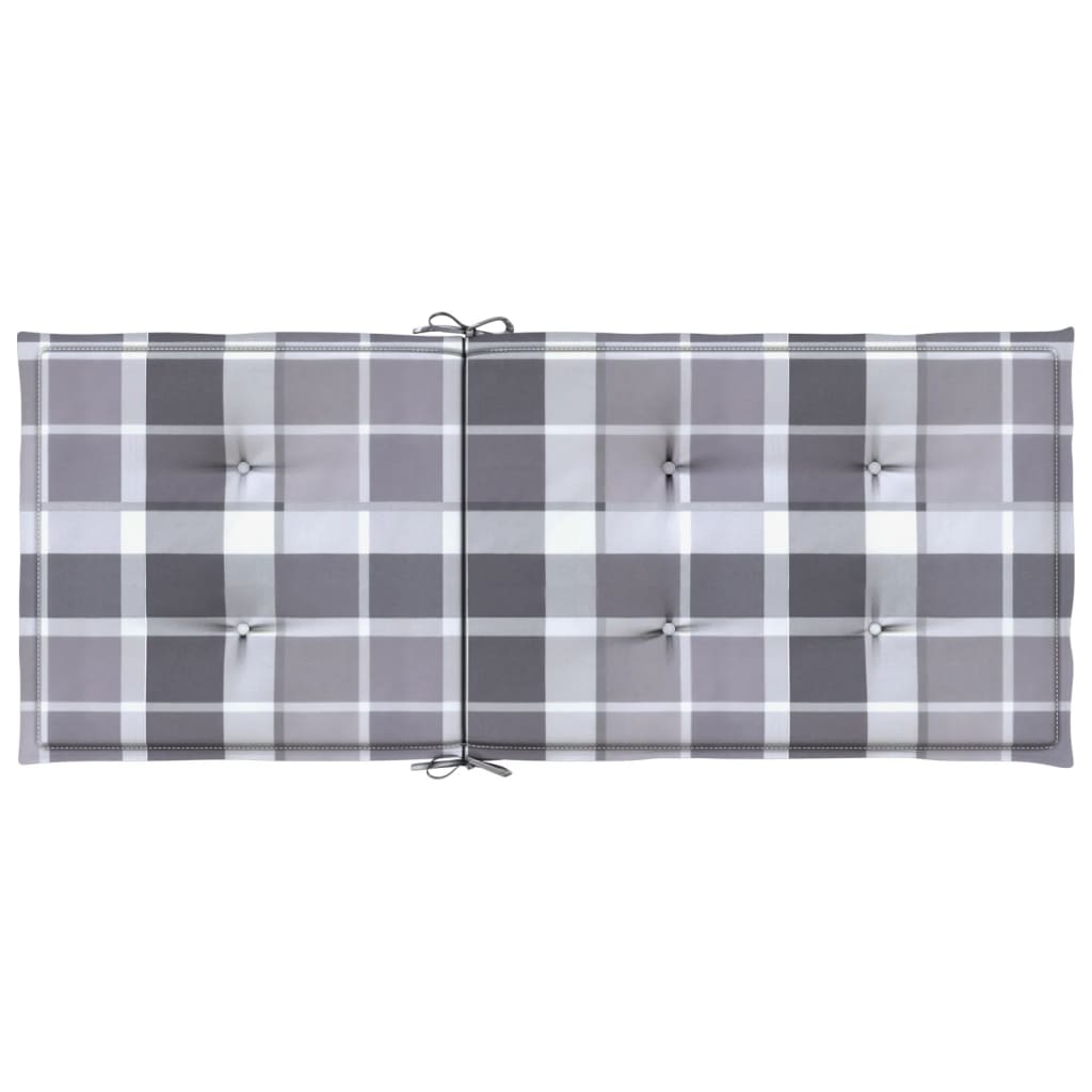 vidaXL Perne scaun spătar înalt, 4 buc. gri carouri 120x50x3 cm textil vidaXL Perne scaun spătar înalt, 4 buc. gri carouri 120x50x3 cm textil
