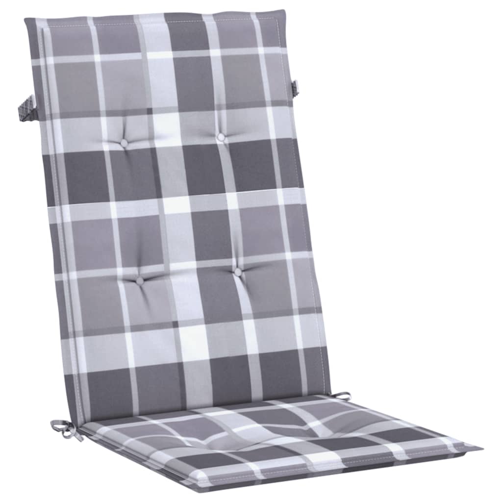 vidaXL Perne scaun spătar înalt, 6 buc. gri carouri 120x50x3 cm textil vidaXL Perne scaun spătar înalt, 6 buc. gri carouri 120x50x3 cm textil
