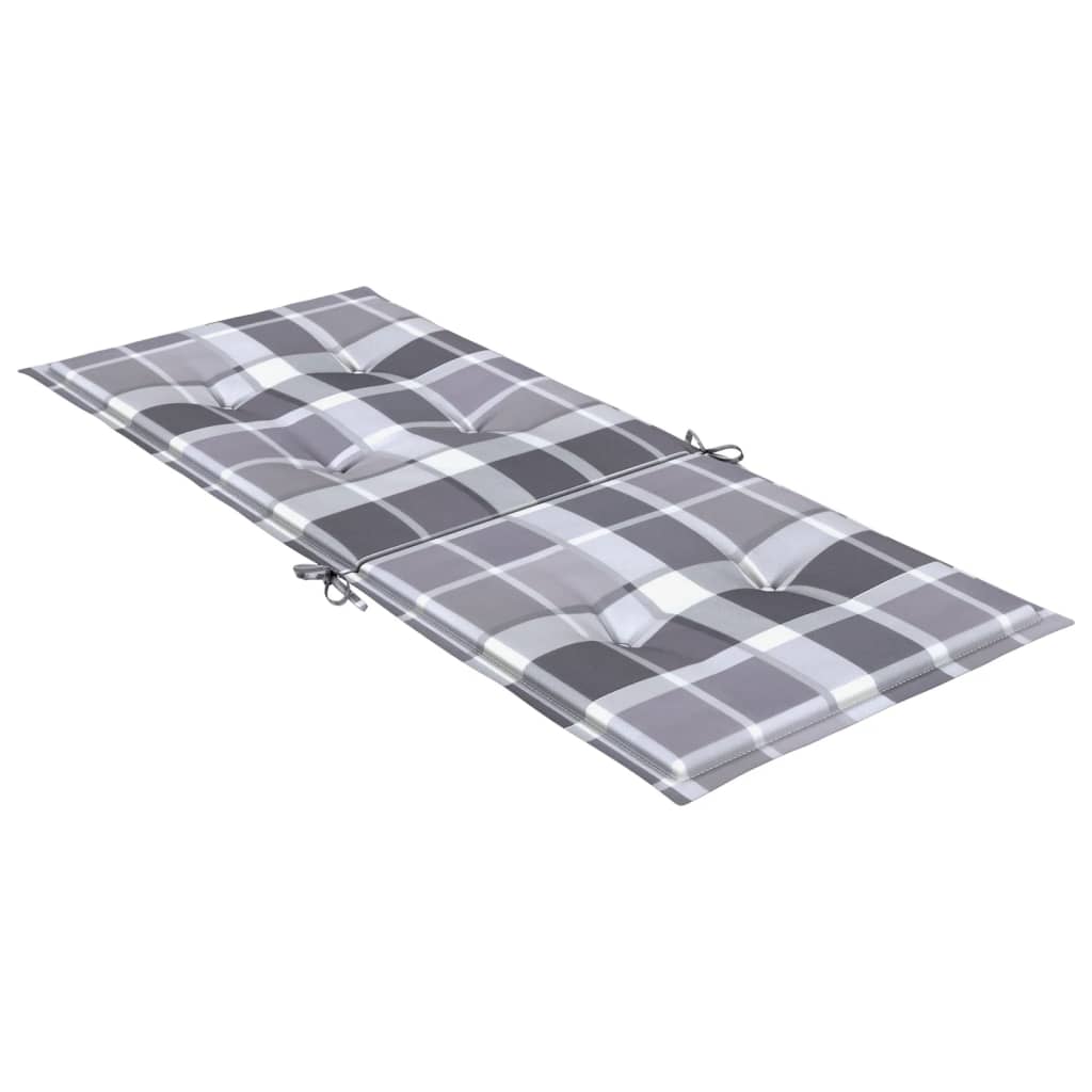 vidaXL Perne scaun spătar înalt, 6 buc. gri carouri 120x50x3 cm textil vidaXL Perne scaun spătar înalt, 6 buc. gri carouri 120x50x3 cm textil