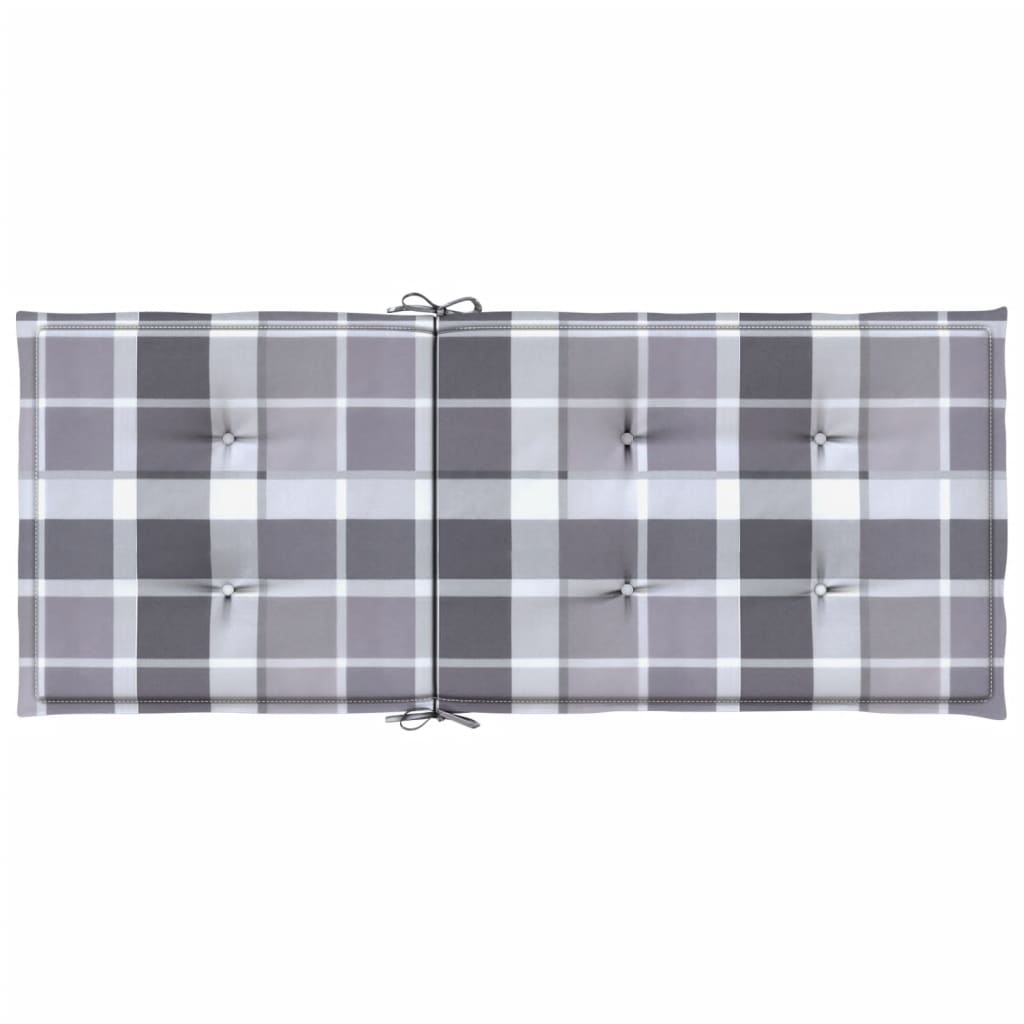 vidaXL Perne scaun spătar înalt, 6 buc. gri carouri 120x50x3 cm textil vidaXL Perne scaun spătar înalt, 6 buc. gri carouri 120x50x3 cm textil