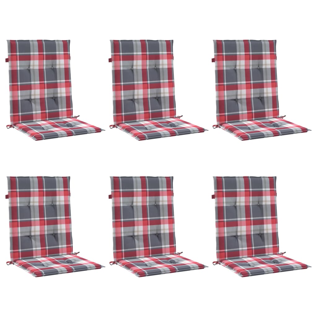 vidaXL Perne cu spătar roșu carouri, 6 buc., 100x50x3cm, textil Oxford vidaXL Perne cu spătar roșu carouri, 6 buc., 100x50x3cm, textil Oxford