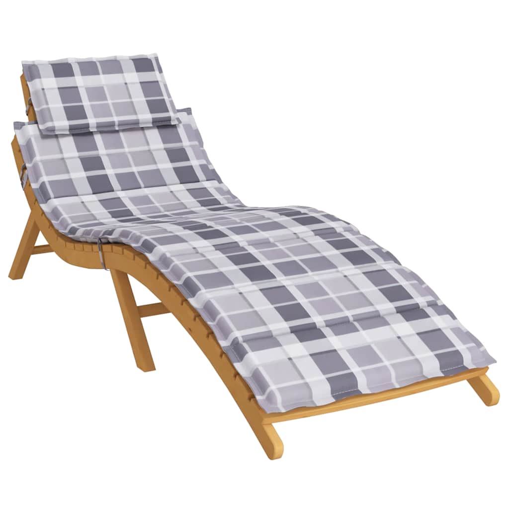 vidaXL Pernă de șezlong, gri carouri, 186x58x4 cm, textil oxford vidaXL Pernă de șezlong, gri carouri, 186x58x4 cm, textil oxford