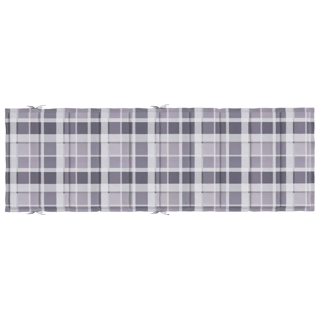 vidaXL Pernă de șezlong, gri carouri, 186x58x4 cm, textil oxford vidaXL Pernă de șezlong, gri carouri, 186x58x4 cm, textil oxford