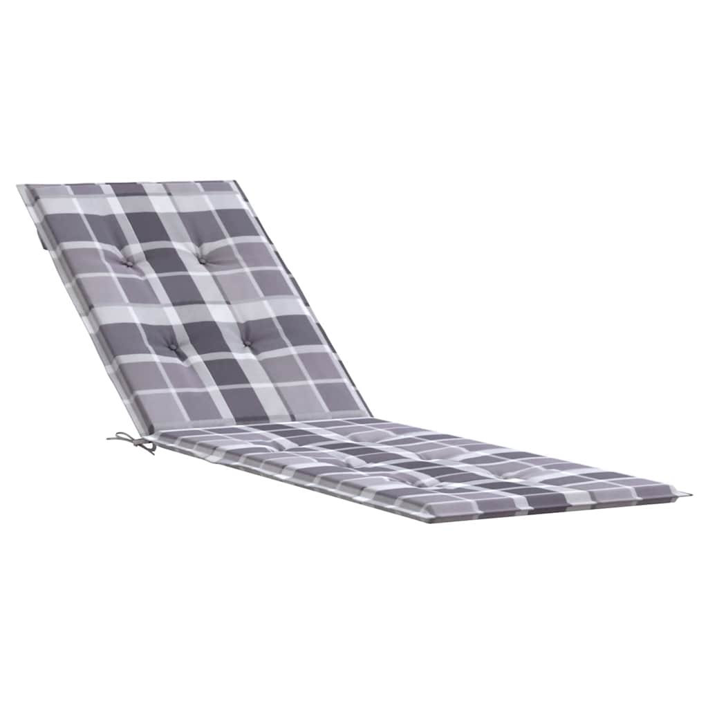 vidaXL Pernă de șezlong, gri carouri (75+105) x 50 x 4 cm vidaXL Pernă de șezlong, gri carouri (75+105) x 50 x 4 cm