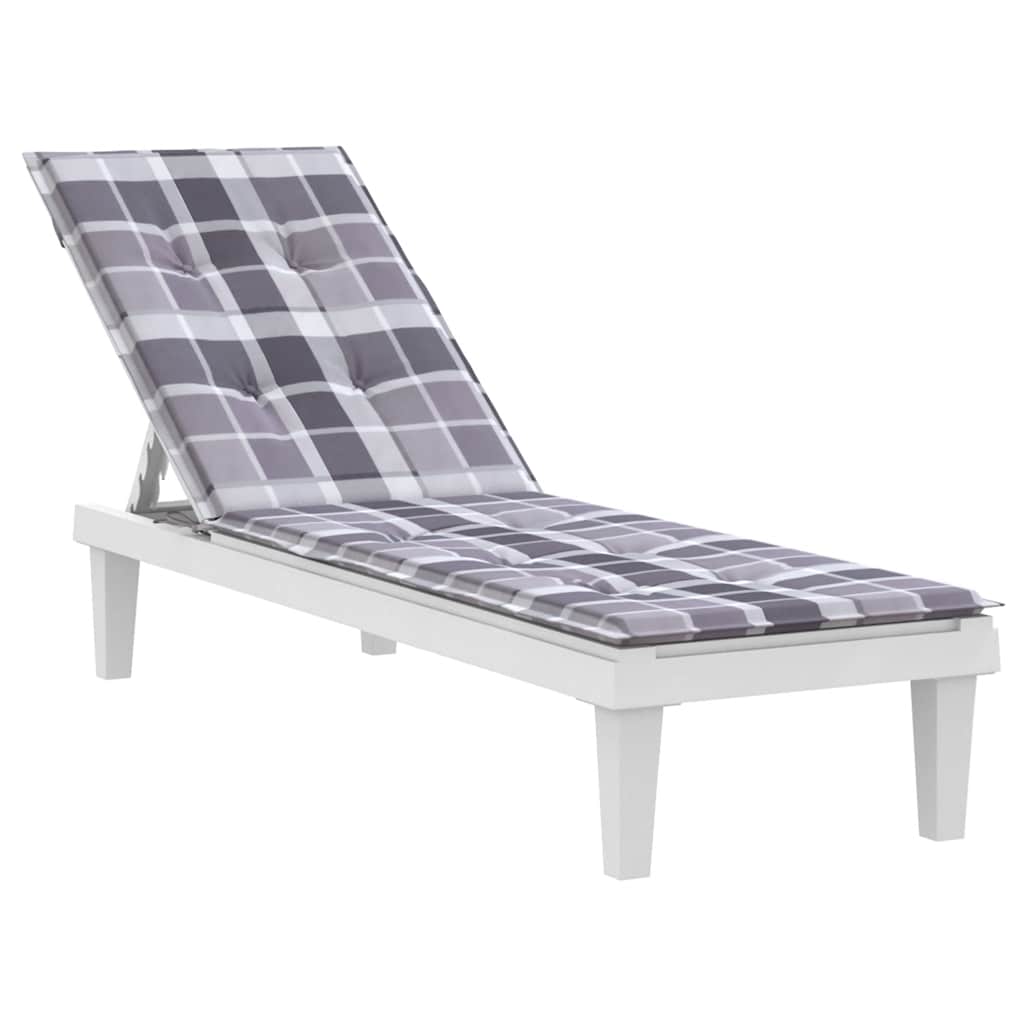 vidaXL Pernă de șezlong, gri carouri (75+105) x 50 x 4 cm vidaXL Pernă de șezlong, gri carouri (75+105) x 50 x 4 cm