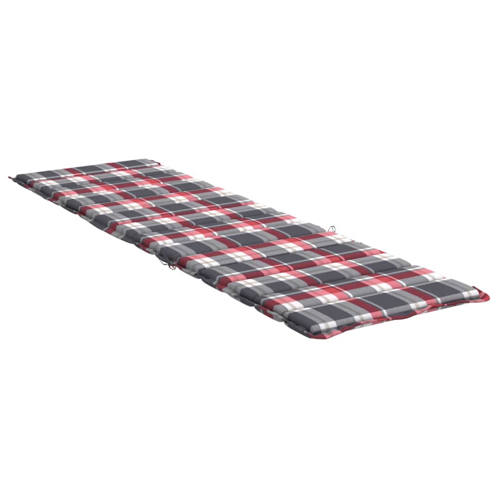 vidaXL Pernă de șezlong, roșu carouri, 200x60x3 cm, textil oxford vidaXL Pernă de șezlong, roșu carouri, 200x60x3 cm, textil oxford