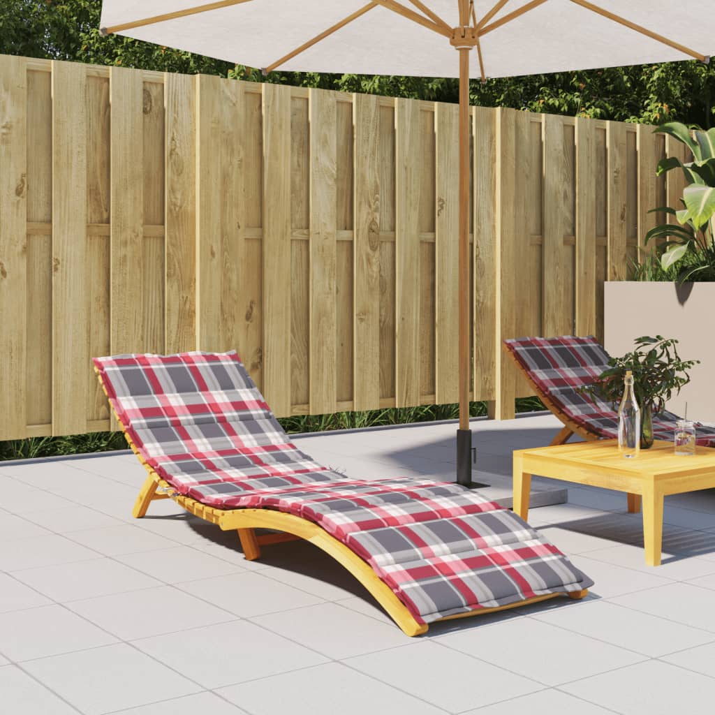 vidaXL Pernă de șezlong, roșu carouri, 200x60x3 cm, textil oxford vidaXL Pernă de șezlong, roșu carouri, 200x60x3 cm, textil oxford