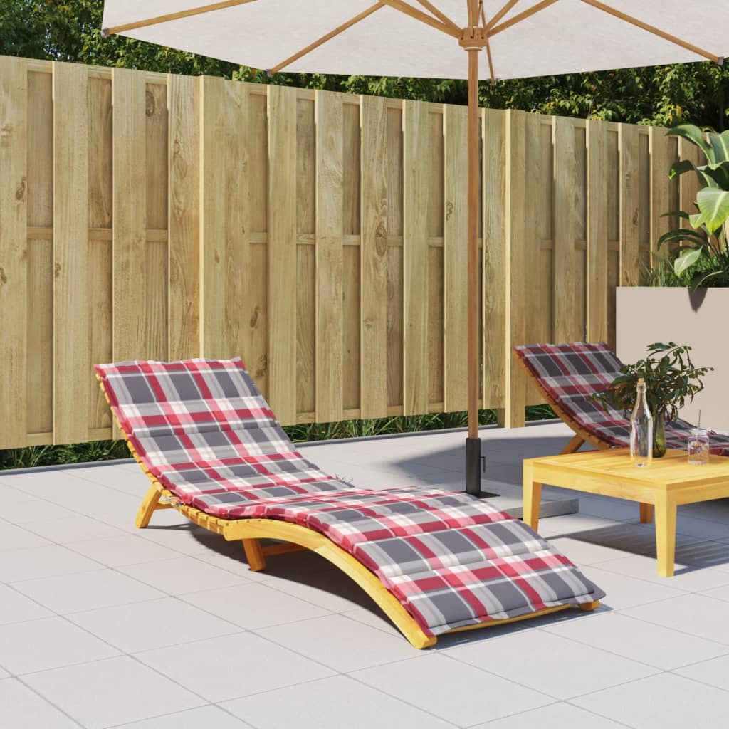 vidaXL Pernă de șezlong, roșu carouri, 200x70x3 cm, textil oxford vidaXL Pernă de șezlong, roșu carouri, 200x70x3 cm, textil oxford