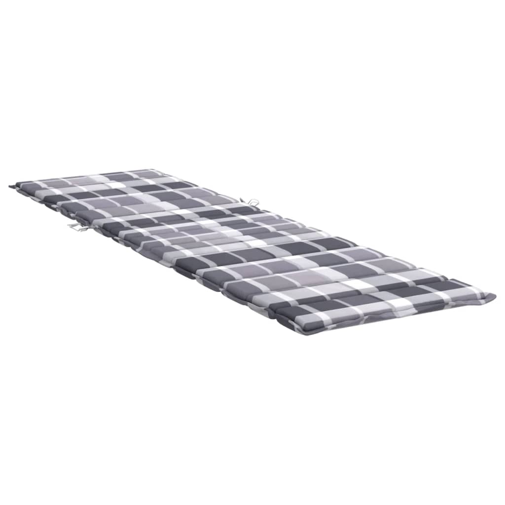 vidaXL Pernă de șezlong, gri carouri, 200x70x3 cm, textil Oxford vidaXL Pernă de șezlong, gri carouri, 200x70x3 cm, textil Oxford