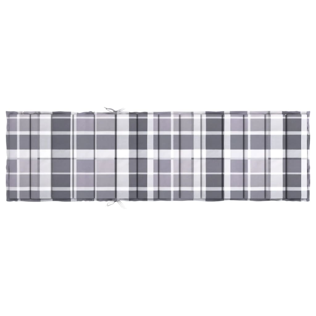 vidaXL Pernă de șezlong, gri carouri, 200x70x3 cm, textil Oxford vidaXL Pernă de șezlong, gri carouri, 200x70x3 cm, textil Oxford