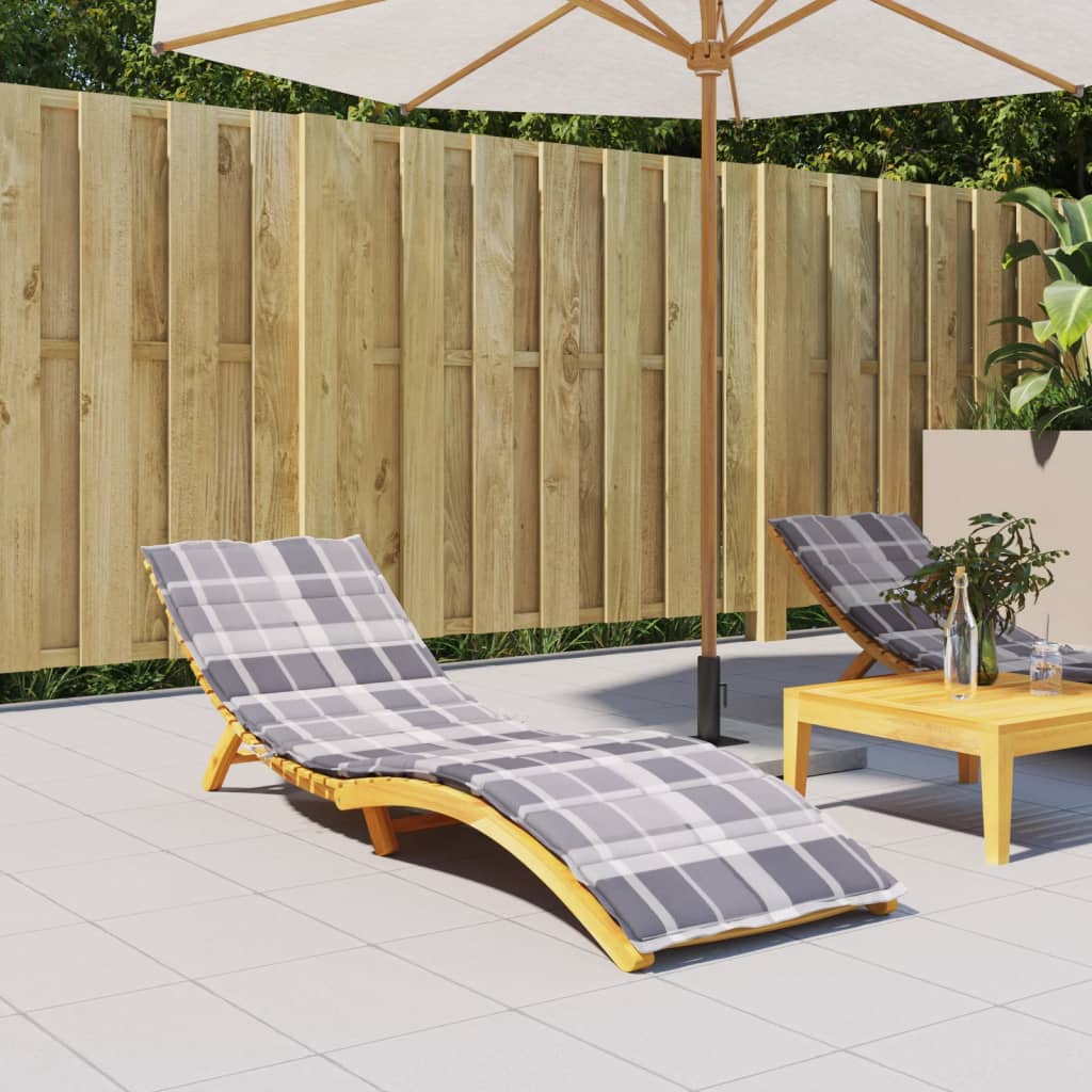 vidaXL Pernă de șezlong, gri carouri, 200x70x3 cm, textil Oxford vidaXL Pernă de șezlong, gri carouri, 200x70x3 cm, textil Oxford