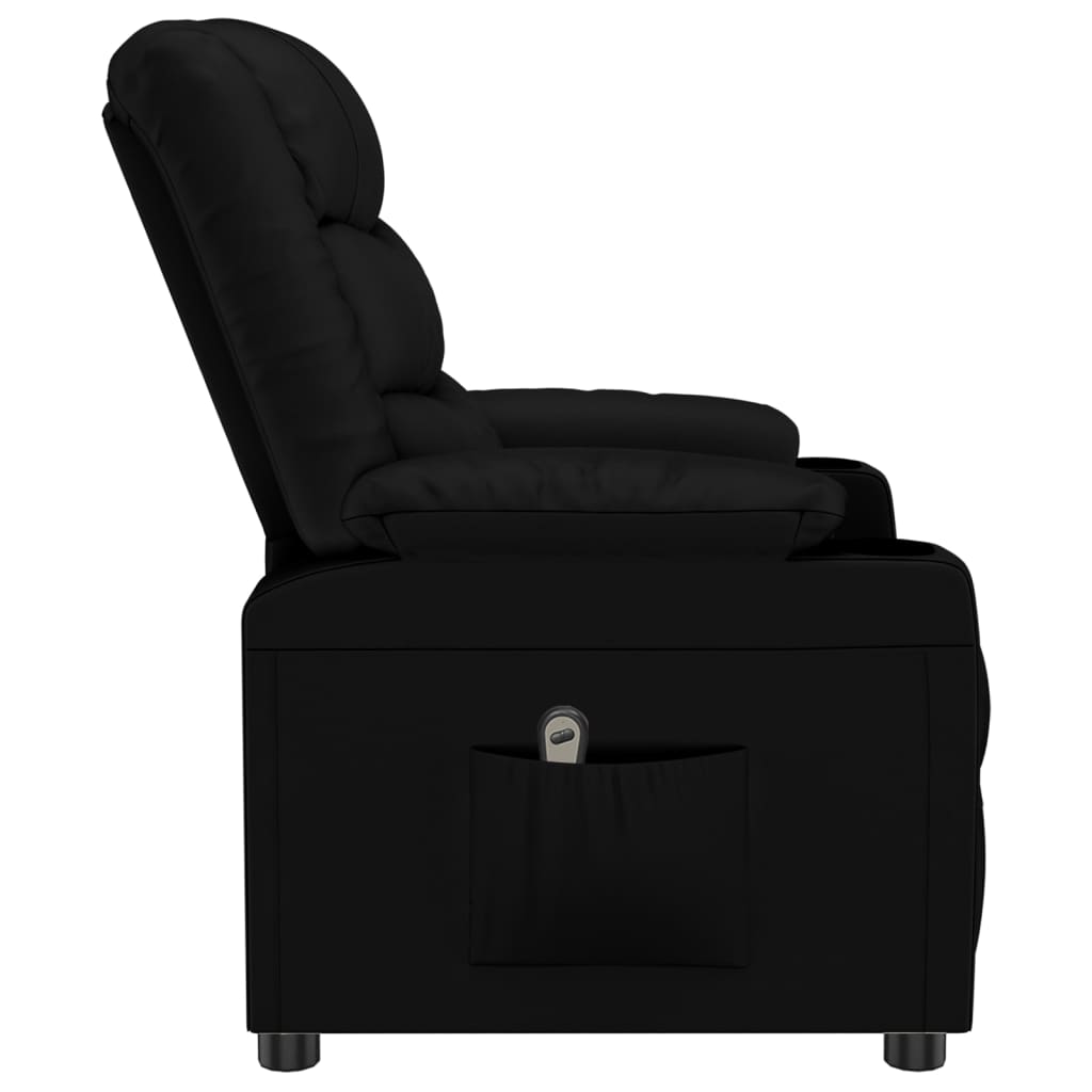 vidaXL Fotoliu rabatabil electric, negru, piele ecologică