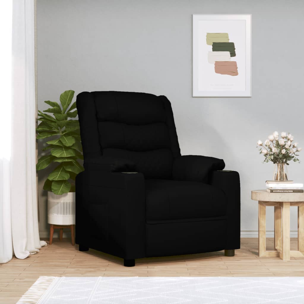 vidaXL Fotoliu rabatabil electric, negru, piele ecologică