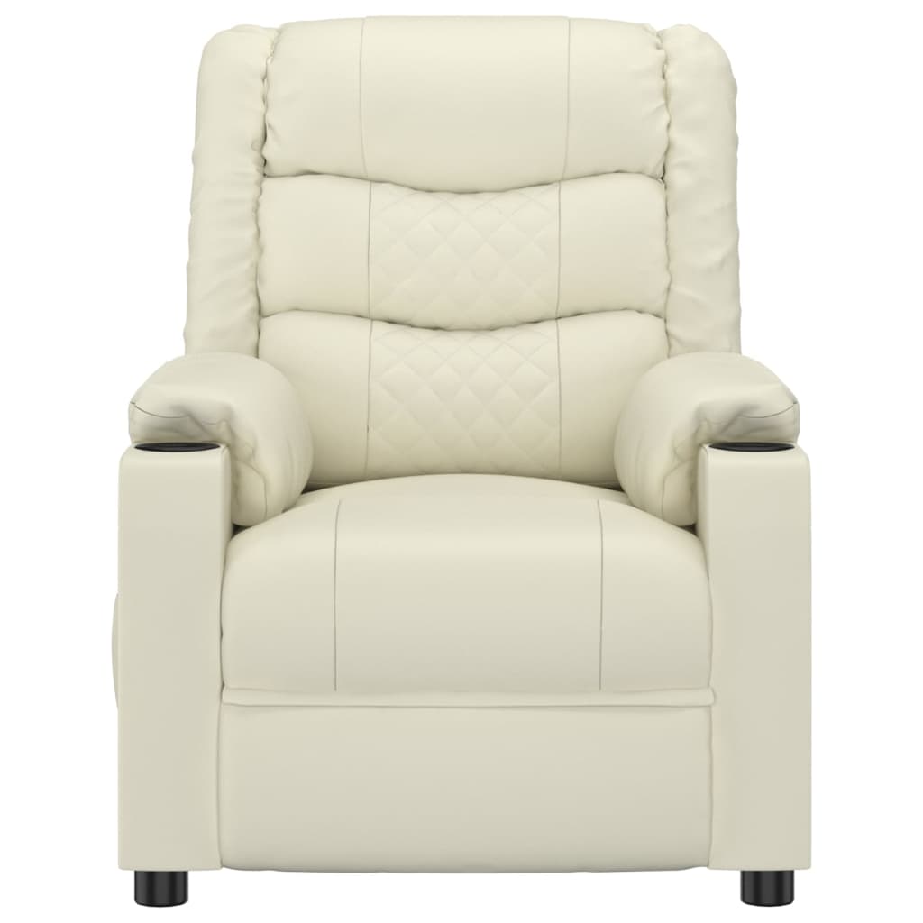 vidaXL Fotoliu de masaj electric, crem, piele ecologică vidaXL Fotoliu de masaj electric, crem, piele ecologică