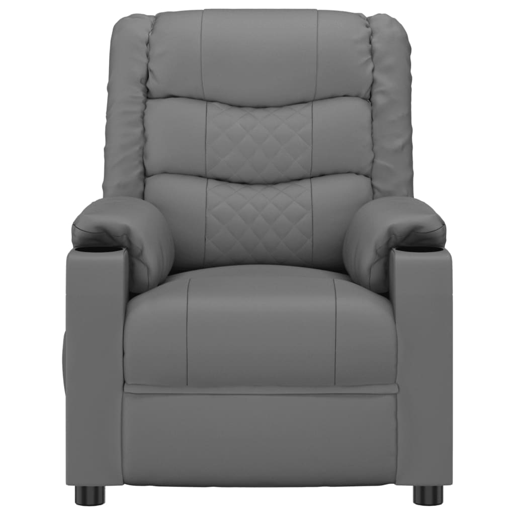 vidaXL Fotoliu de masaj electric, gri, piele ecologică vidaXL Fotoliu de masaj electric, gri, piele ecologică