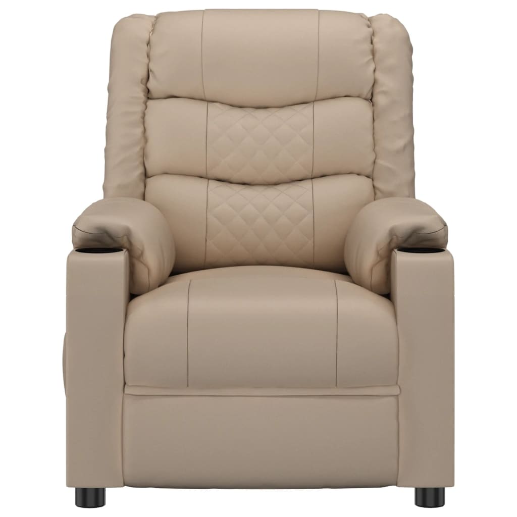 vidaXL Fotoliu de masaj electric, cappuccino, piele ecologică