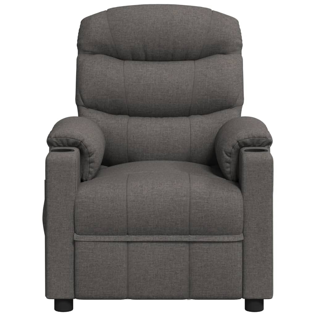 vidaXL Fotoliu rabatabil electric, gri închis, material textil