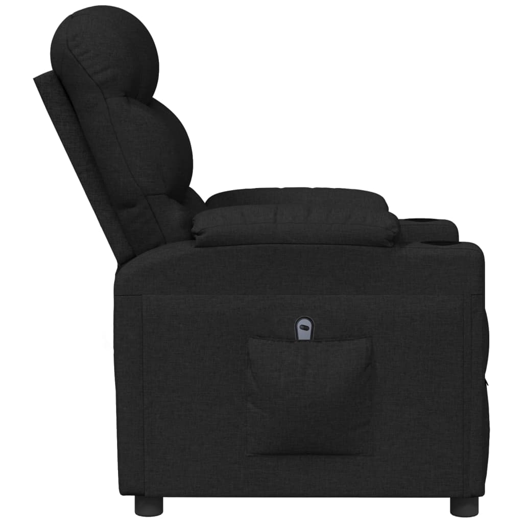 vidaXL Fotoliu rabatabil electric, negru, material textil