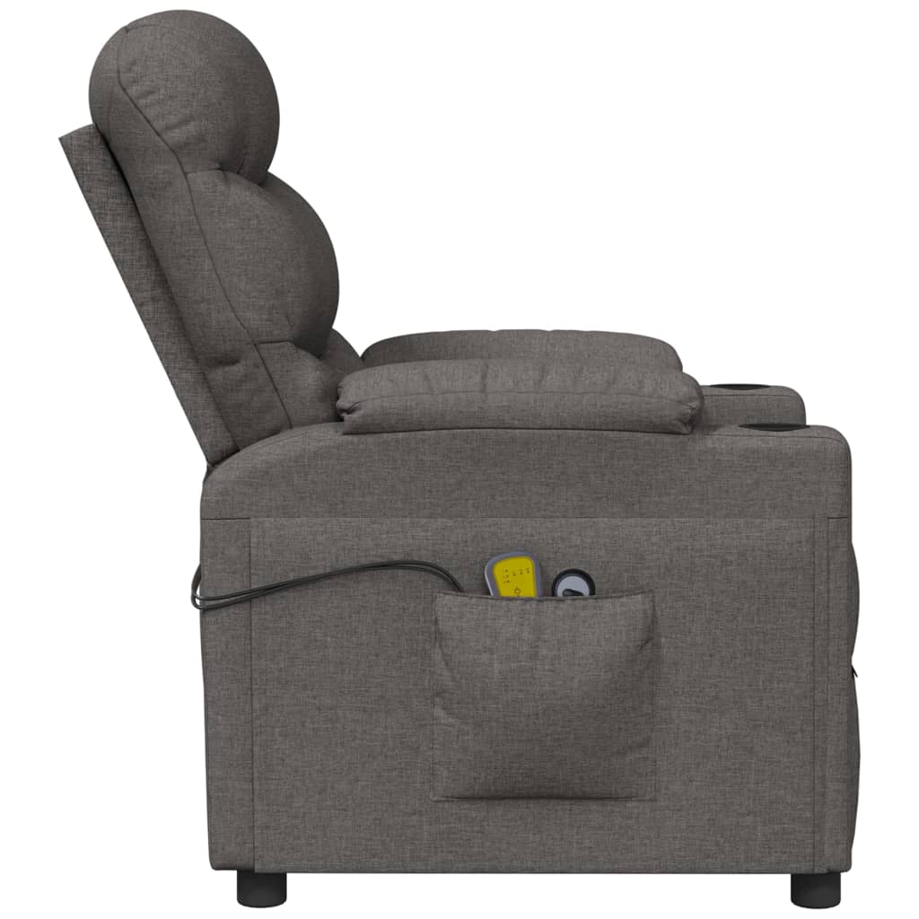 vidaXL Fotoliu de masaj electric rabatabil, gri închis, textil vidaXL Fotoliu de masaj electric rabatabil, gri închis, textil