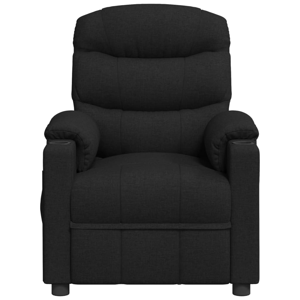 vidaXL Fotoliu de masaj electric rabatabil, negru, textil