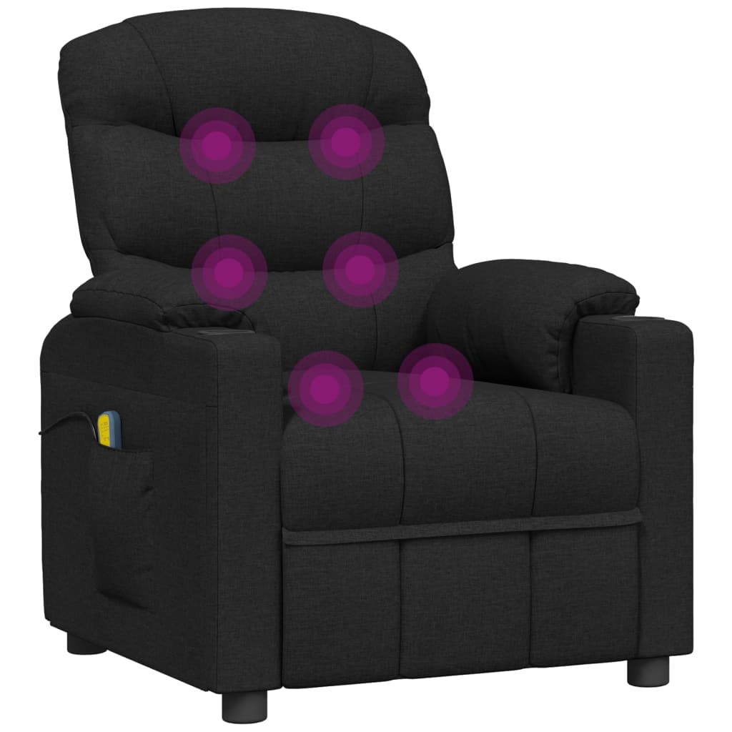 vidaXL Fotoliu de masaj electric rabatabil, negru, textil