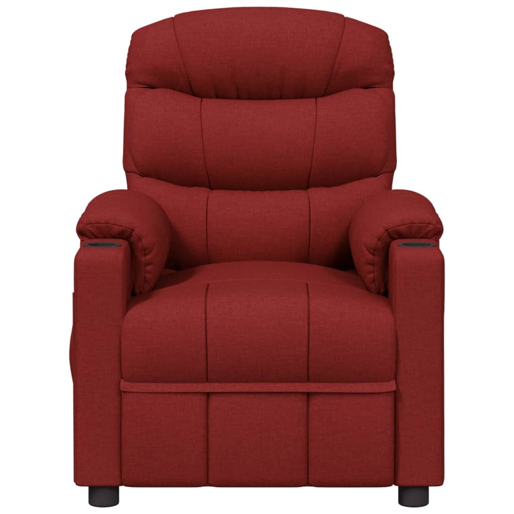 vidaXL Fotoliu de masaj electric rabatabil, roșu vin, textil vidaXL Fotoliu de masaj electric rabatabil, roșu vin, textil