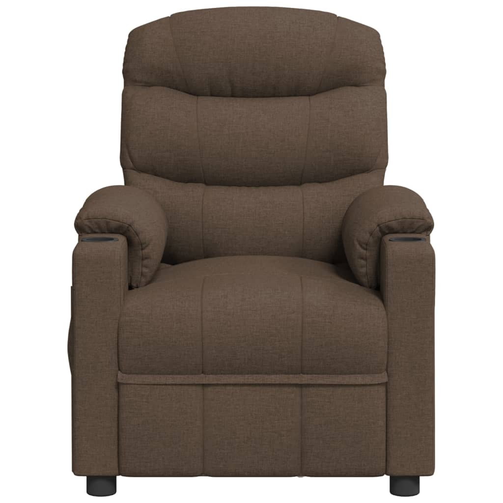 vidaXL Fotoliu de masaj electric, maro, material textil vidaXL Fotoliu de masaj electric, maro, material textil
