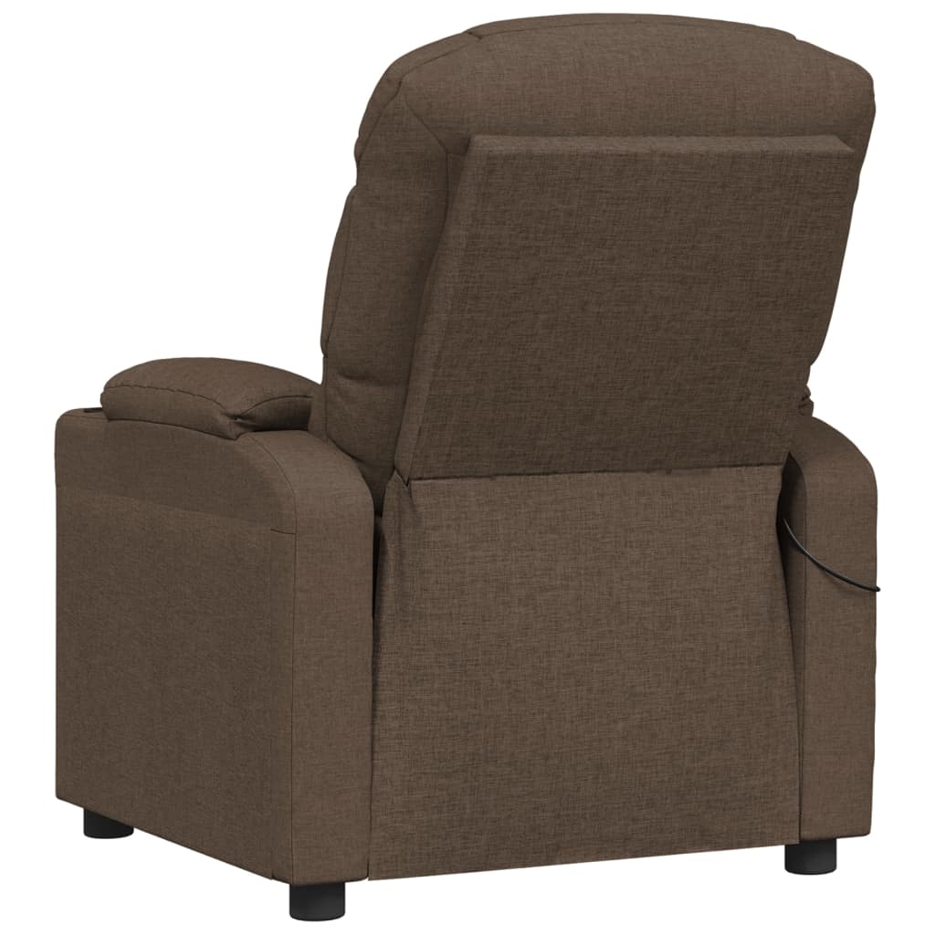 vidaXL Fotoliu de masaj electric, maro, material textil vidaXL Fotoliu de masaj electric, maro, material textil