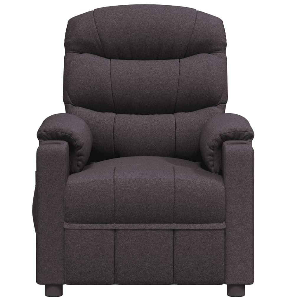 vidaXL Fotoliu de masaj electric, maro închis, material textil vidaXL Fotoliu de masaj electric, maro închis, material textil