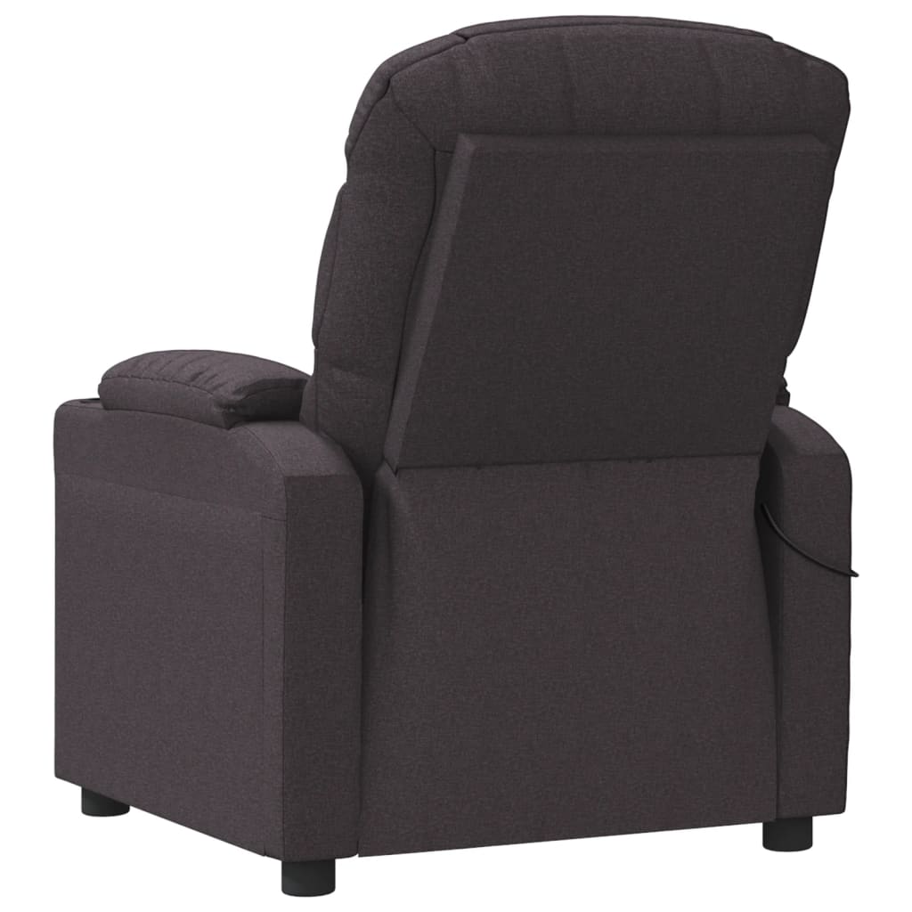 vidaXL Fotoliu de masaj electric, maro închis, material textil vidaXL Fotoliu de masaj electric, maro închis, material textil