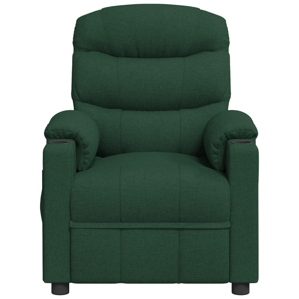 vidaXL Fotoliu de masaj electric, verde închis, material textil vidaXL Fotoliu de masaj electric, verde închis, material textil