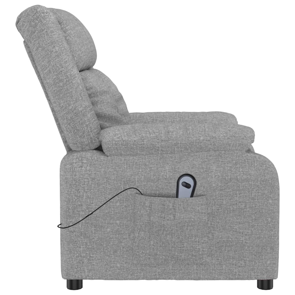 vidaXL Fotoliu rabatabil electric, gri deschis, textil