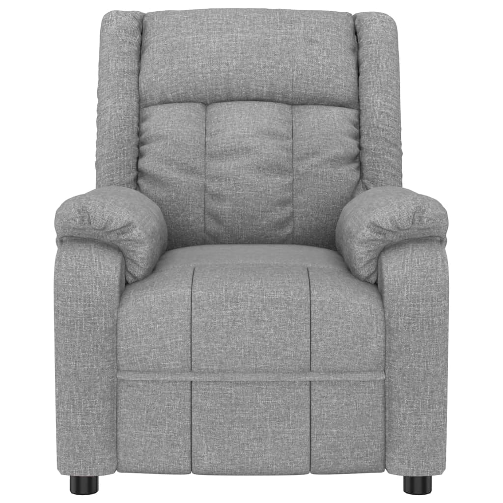 vidaXL Fotoliu de masaj electric rabatabil, gri deschis, textil vidaXL Fotoliu de masaj electric rabatabil, gri deschis, textil