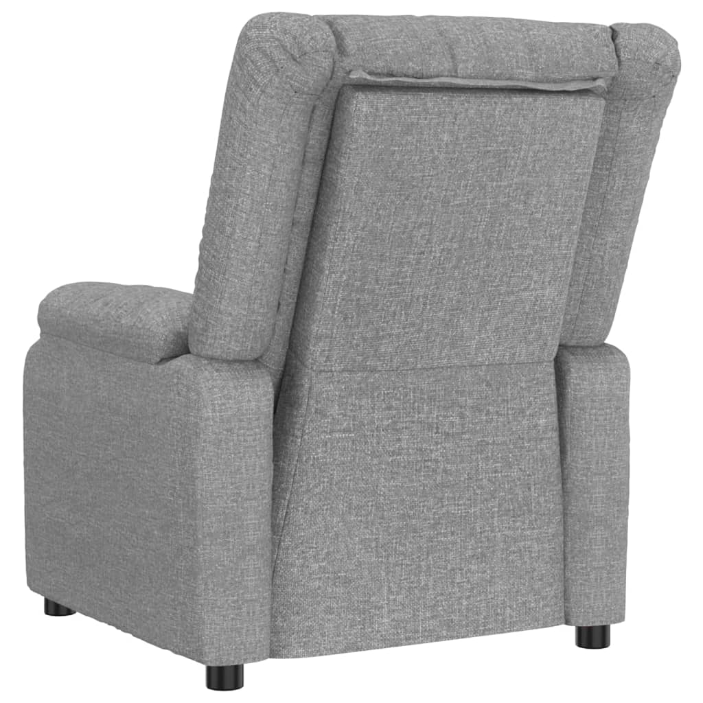 vidaXL Fotoliu de masaj electric rabatabil, gri deschis, textil vidaXL Fotoliu de masaj electric rabatabil, gri deschis, textil