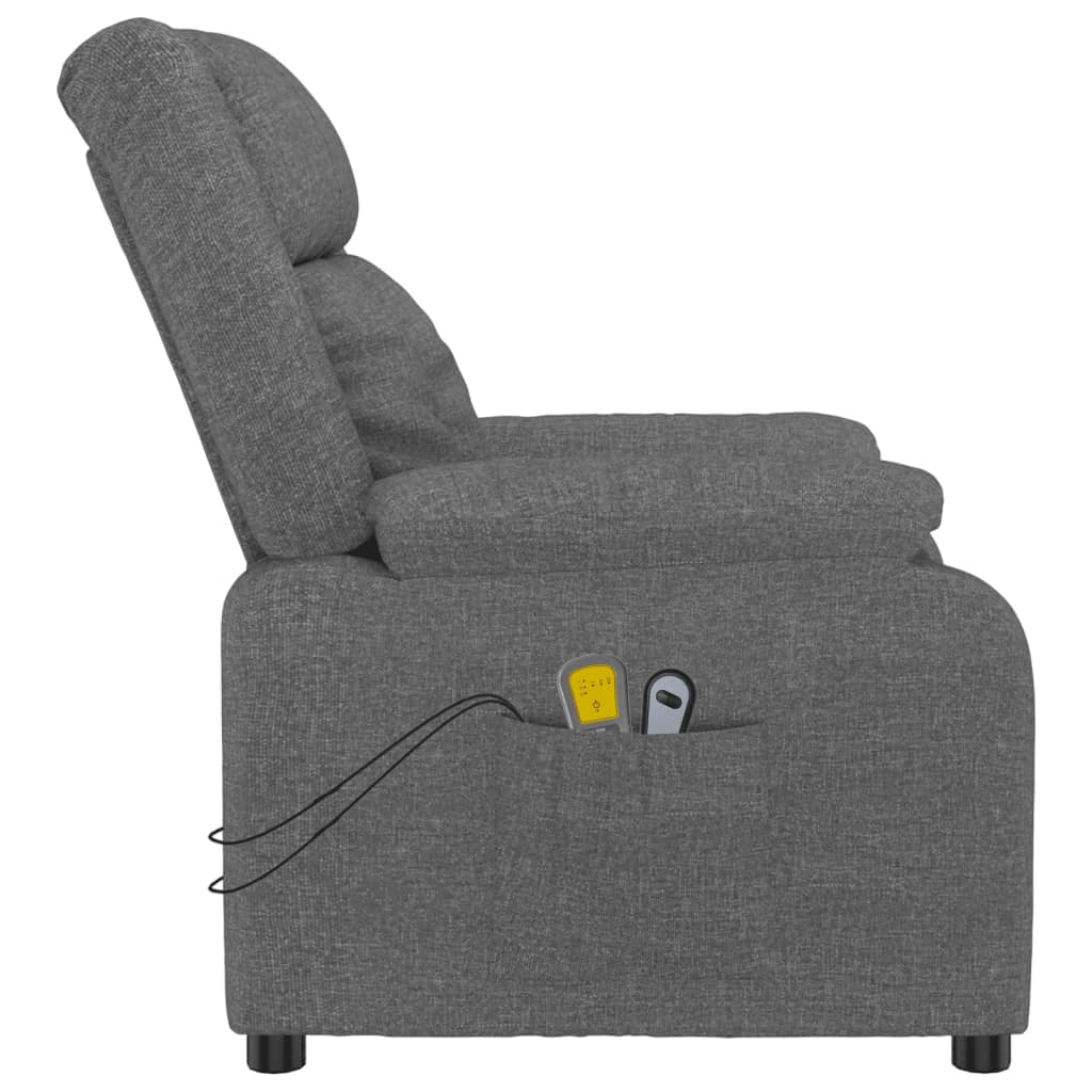 vidaXL Fotoliu de masaj electric rabatabil, gri închis, textil vidaXL Fotoliu de masaj electric rabatabil, gri închis, textil