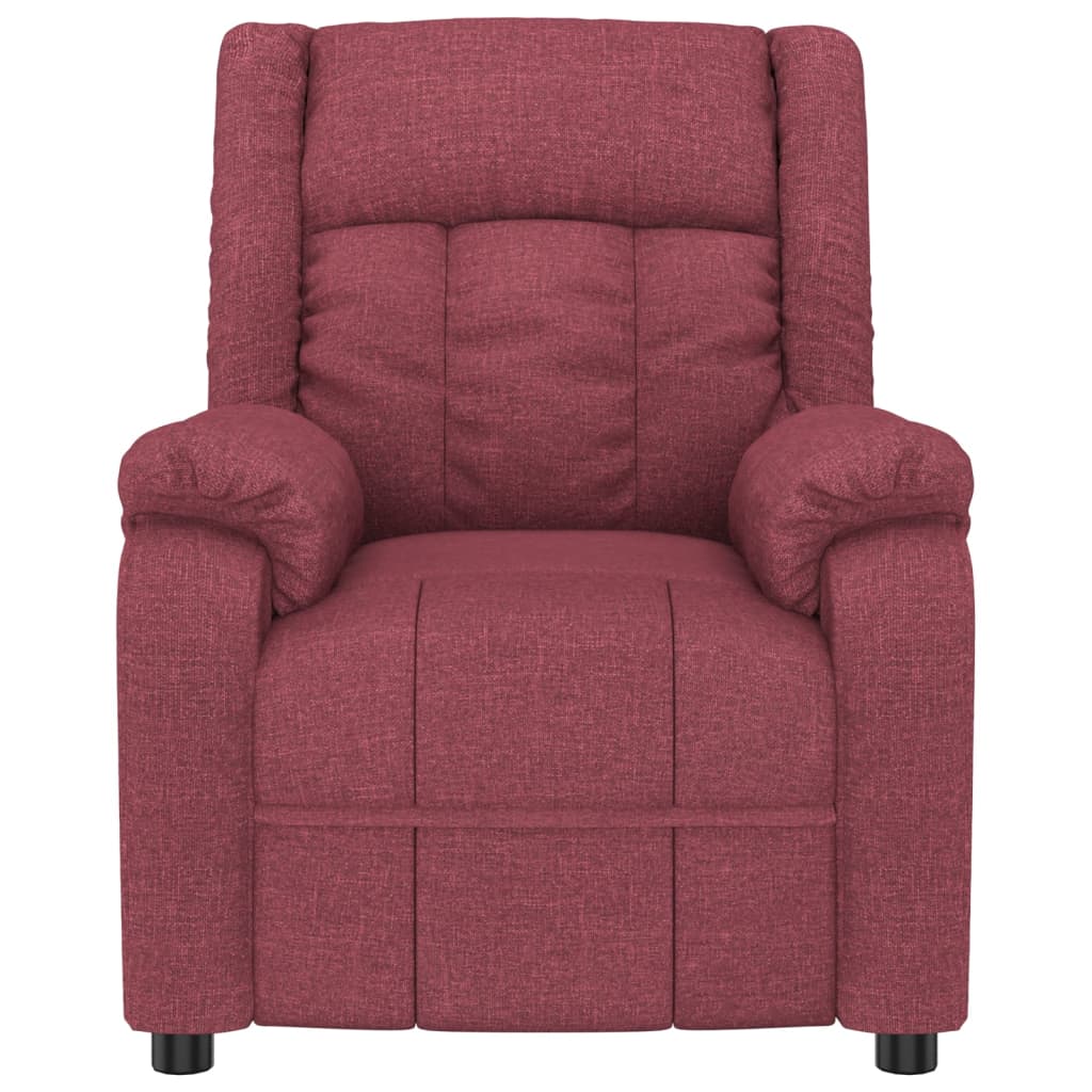 vidaXL Fotoliu de masaj electric rabatabil, roșu vin, textil vidaXL Fotoliu de masaj electric rabatabil, roșu vin, textil