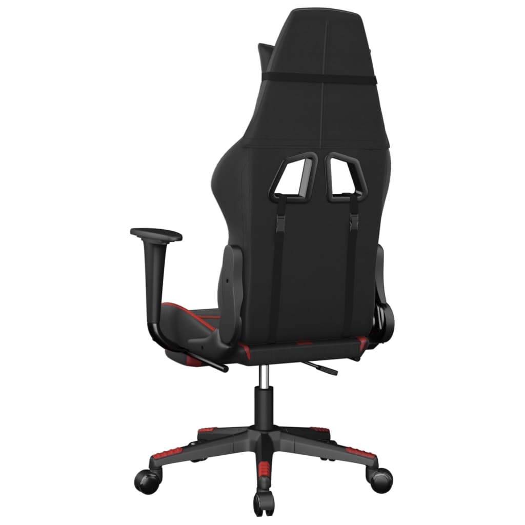 vidaXL Scaun de gaming cu suport picioare, negru/roșu, piele ecologică vidaXL Scaun de gaming cu suport picioare, negru/roșu, piele ecologică