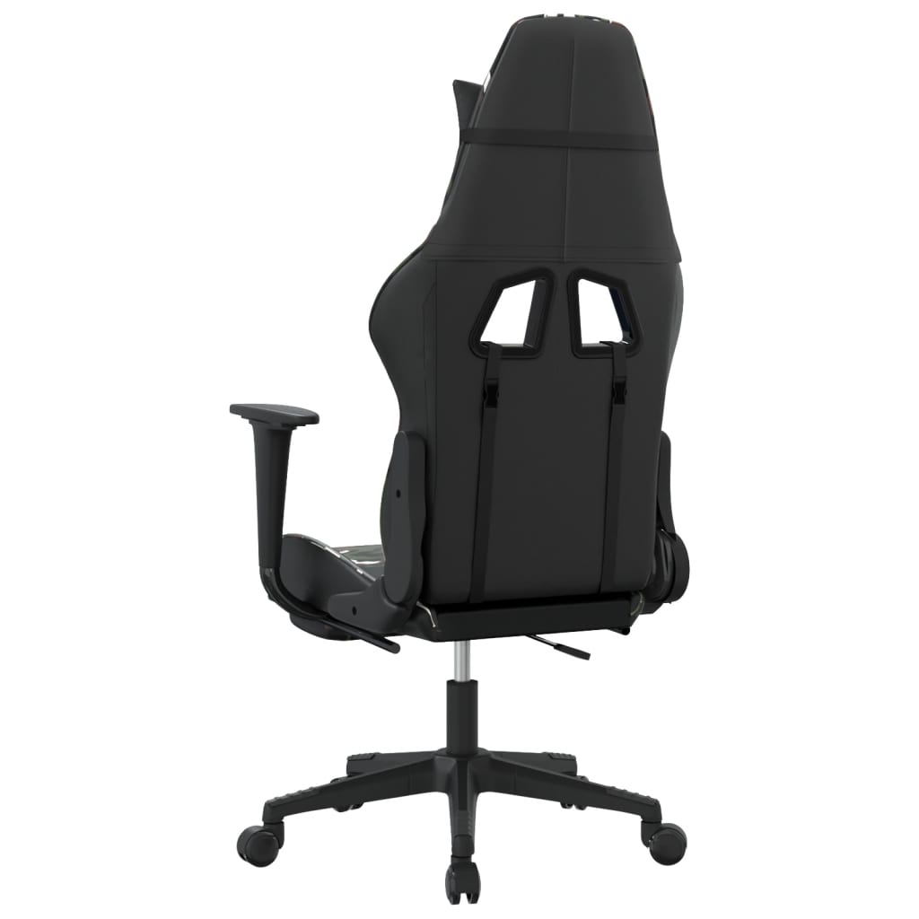 vidaXL Scaun de gaming cu suport picioare, negru/camuflaj, piele eco vidaXL Scaun de gaming cu suport picioare, negru/camuflaj, piele eco