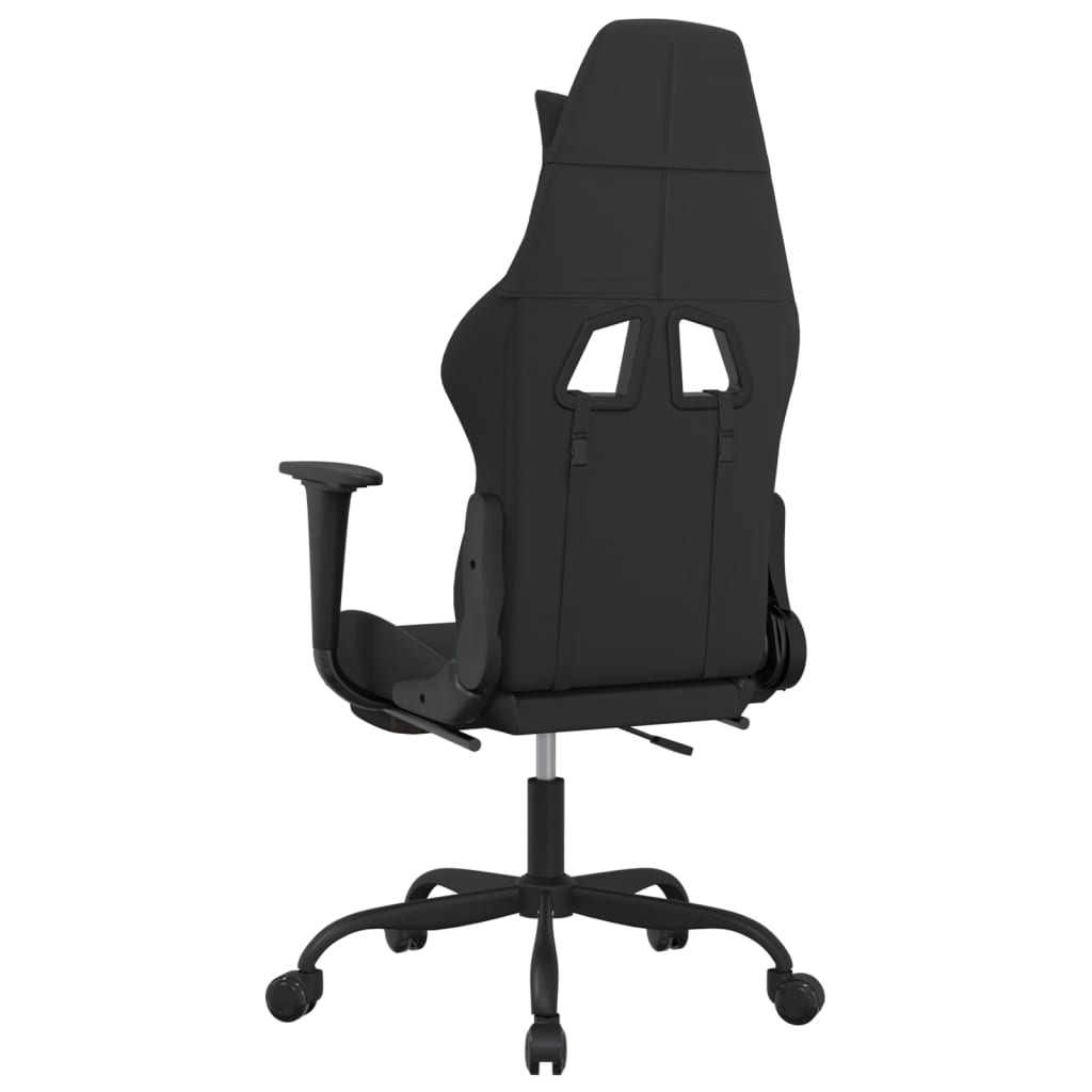 vidaXL Scaun de gaming cu taburet, negru și gri taupe, textil