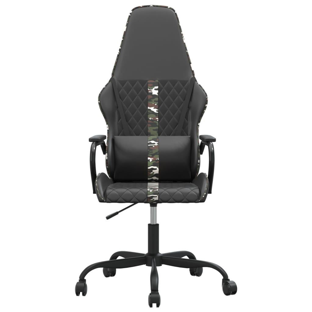 vidaXL Scaun de jocuri, negru și camuflaj, piele ecologică