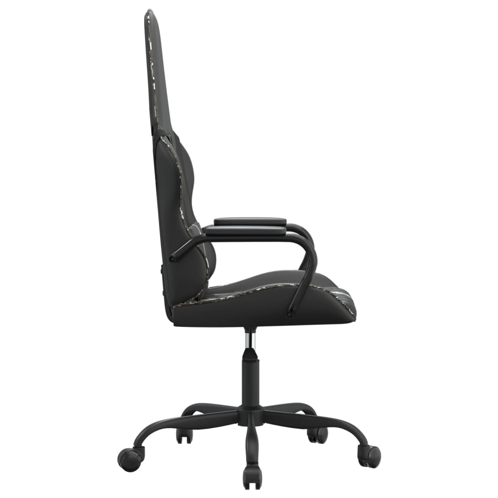 vidaXL Scaun de jocuri, negru și camuflaj, piele ecologică