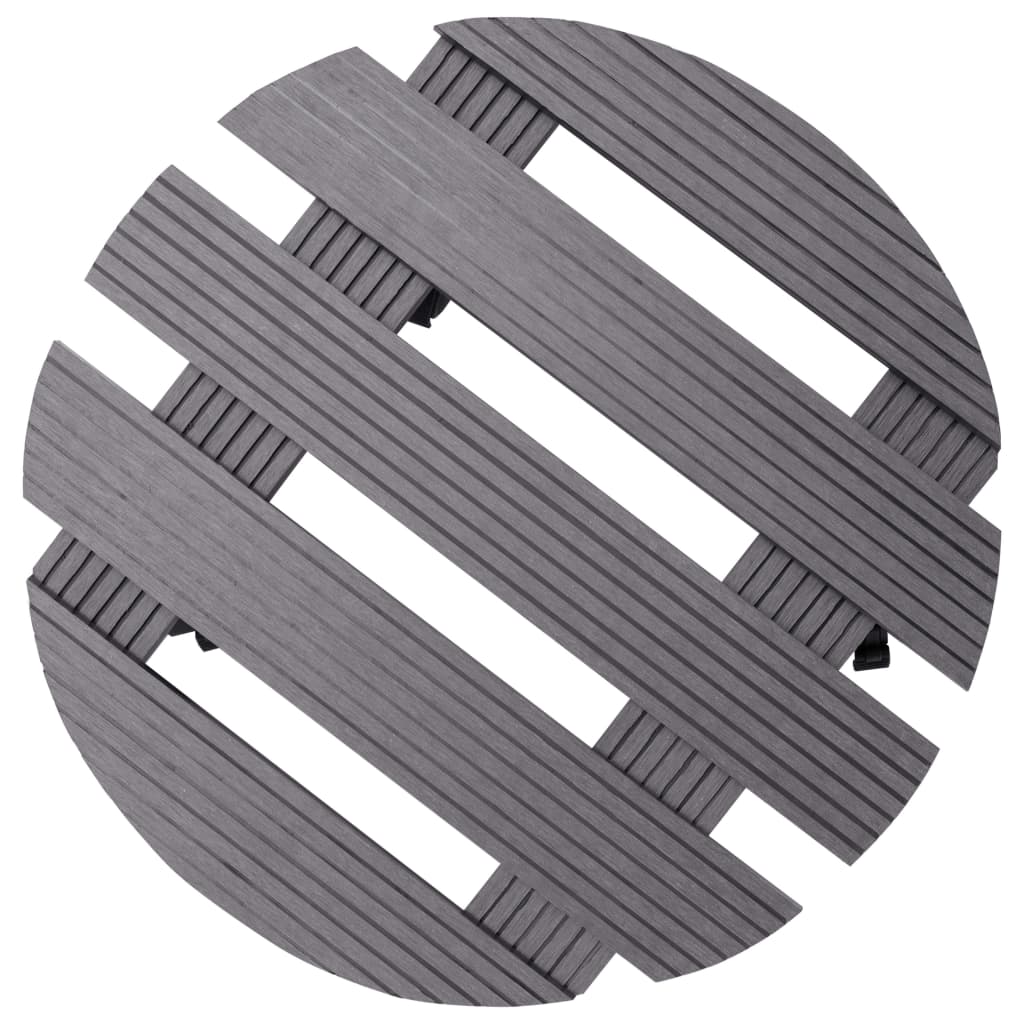 vidaXL Cărucioare pentru plante, 4 buc., gri, Ø30x7,5 cm, WPC vidaXL Cărucioare pentru plante, 4 buc., gri, Ø30x7,5 cm, WPC
