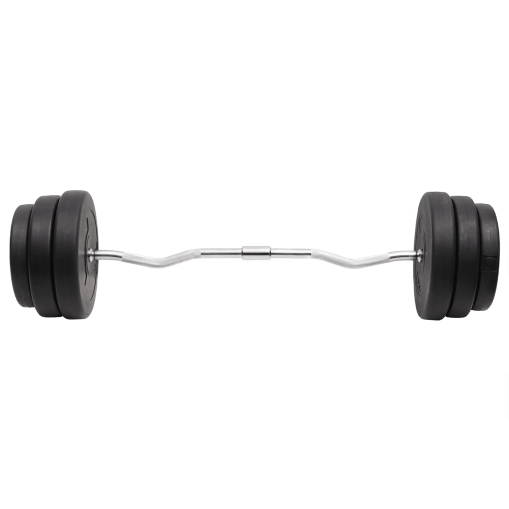vidaXL Set halteră ondulată cu greutăți, 90 kg