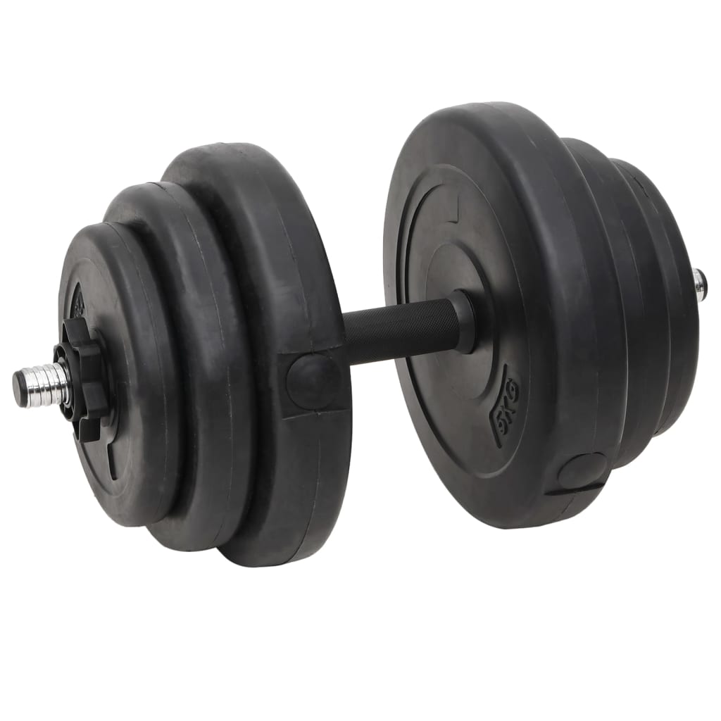 vidaXL Haltă și gantere cu plăci de greutate, 60 kg vidaXL Haltă și gantere cu plăci de greutate, 60 kg