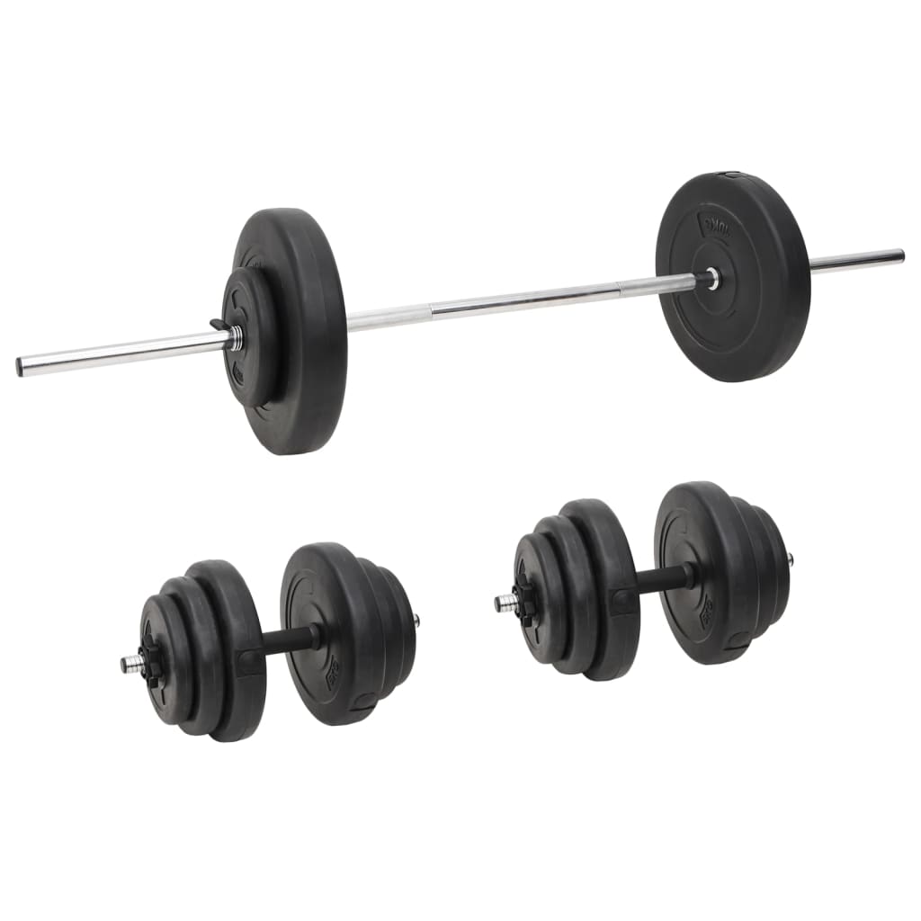 vidaXL Haltă și gantere cu plăci de greutate, 60 kg vidaXL Haltă și gantere cu plăci de greutate, 60 kg