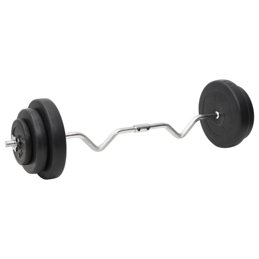 vidaXL Halteră curbată și ganteră cu discuri de greutate, 60 kg vidaXL Halteră curbată și ganteră cu discuri de greutate, 60 kg