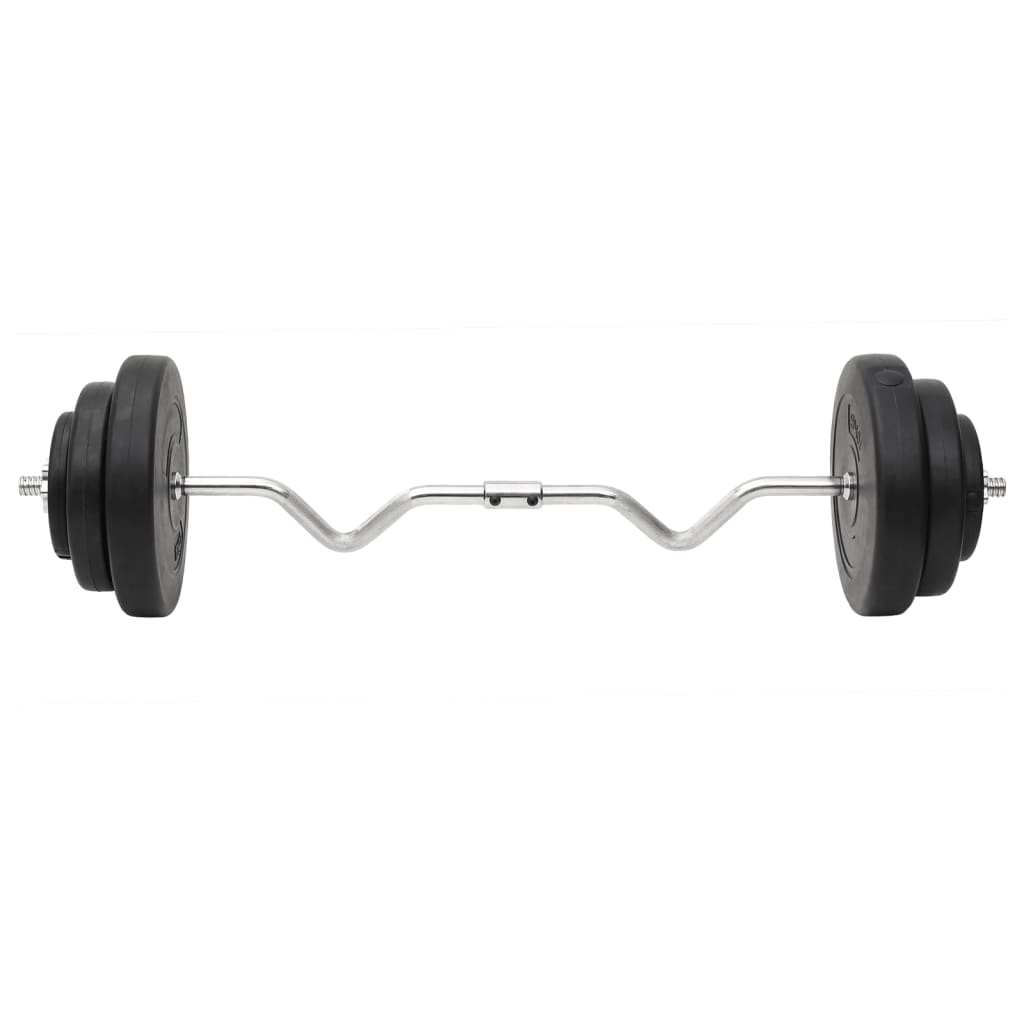 vidaXL Halteră curbată și ganteră cu discuri de greutate, 60 kg vidaXL Halteră curbată și ganteră cu discuri de greutate, 60 kg
