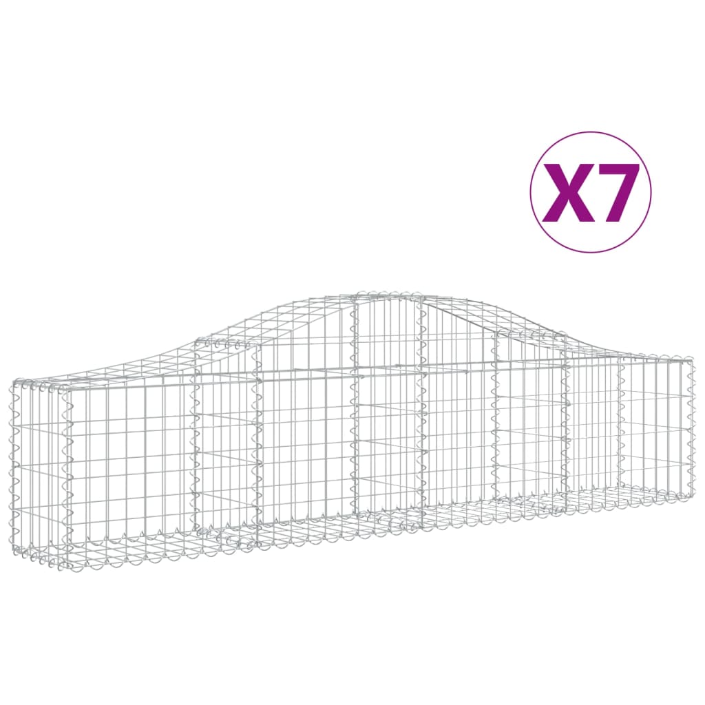 vidaXL Coșuri gabion arcuite 7 buc, 200x30x40/60 cm, fier galvanizat vidaXL Coșuri gabion arcuite 7 buc, 200x30x40/60 cm, fier galvanizat